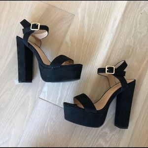 black platform heels